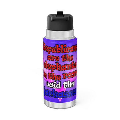 donkeys and elephants - Gator Tumbler, 32oz  (purple-pink wave)