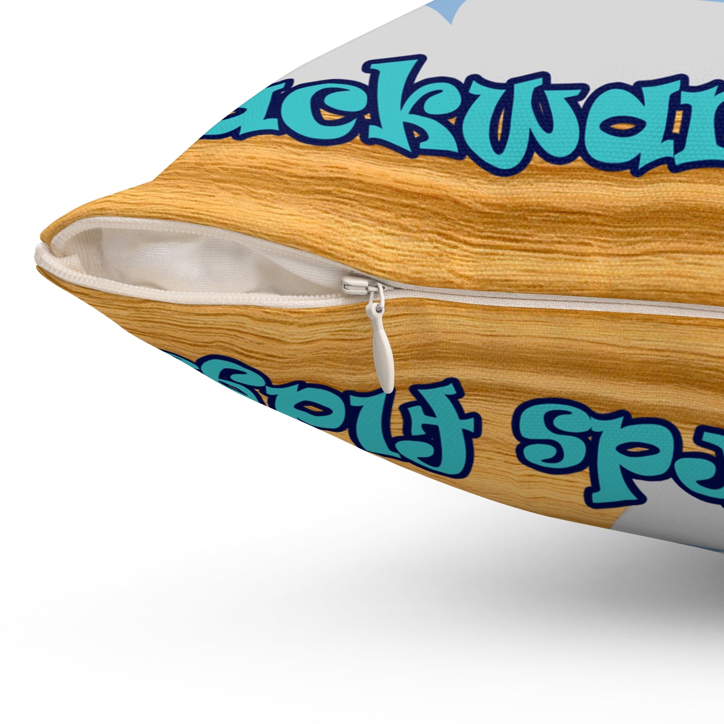shoot for the stars - Spun Polyester Square Pillow - (butterscotch wood finish)