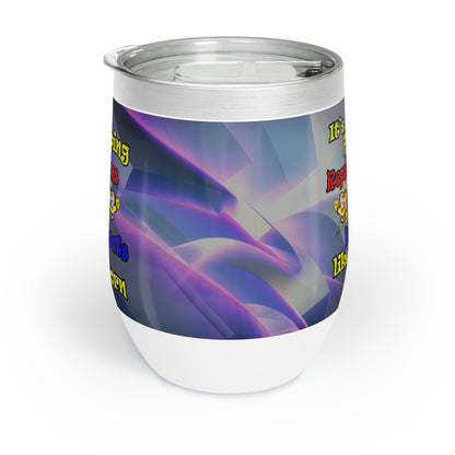 popping like popcorn - Chill Wine Tumbler (grey-pink wave)