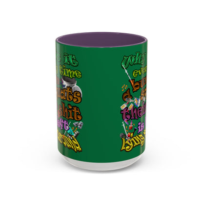 the bum's shit - Accent Mug (dark green)