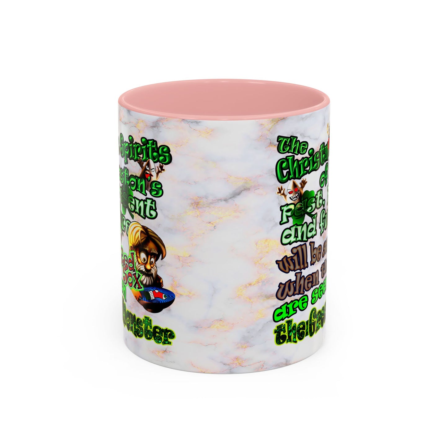 christmas spirits of boston - Accent Mug (white marble)