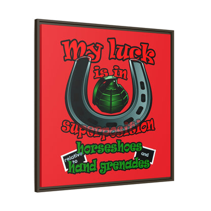 my luck - framed canvas art (red)
