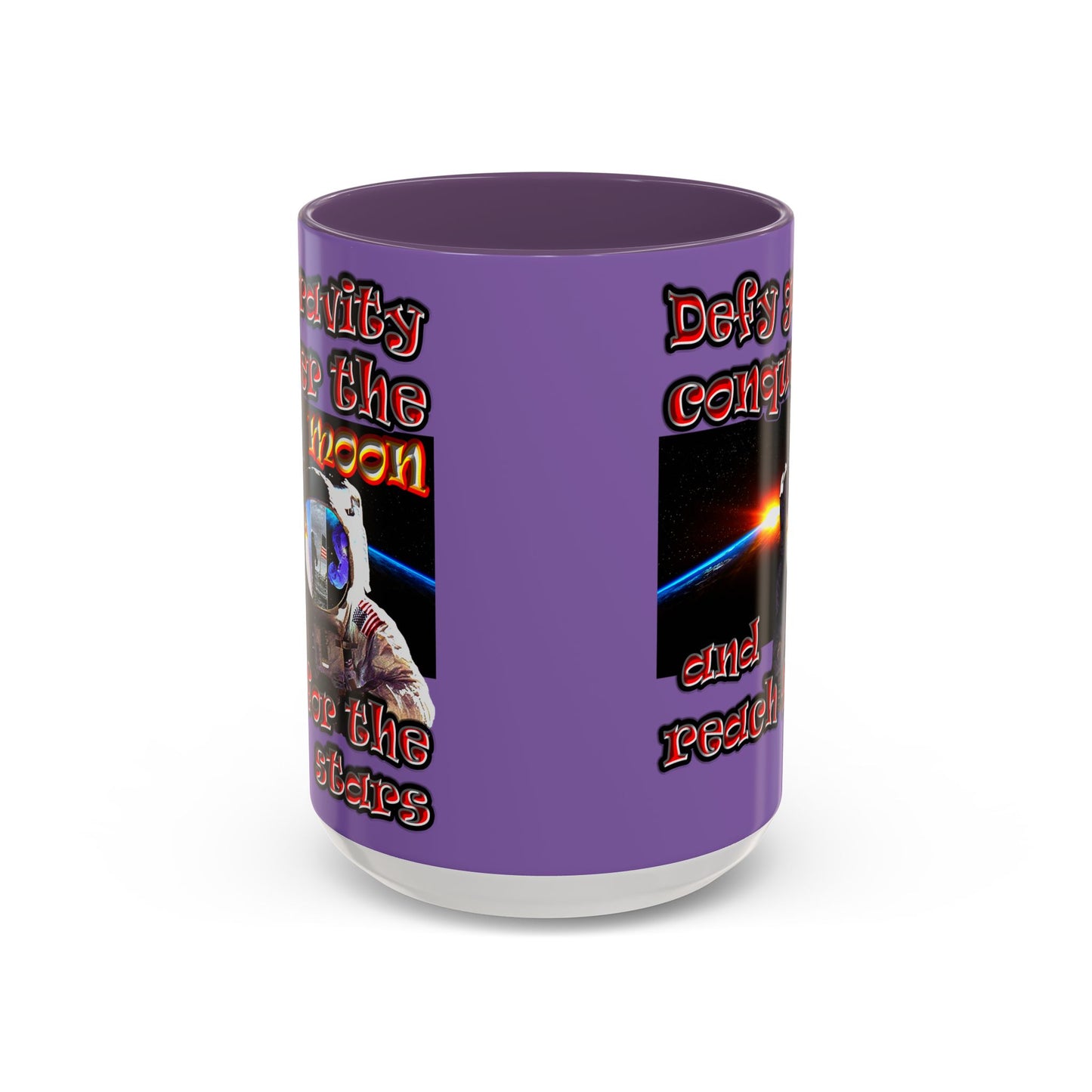 defy conquer reach - Accent Mug (light purple)