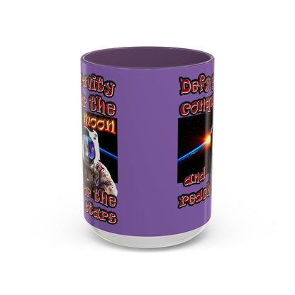 defy conquer reach - Accent Mug (light purple)