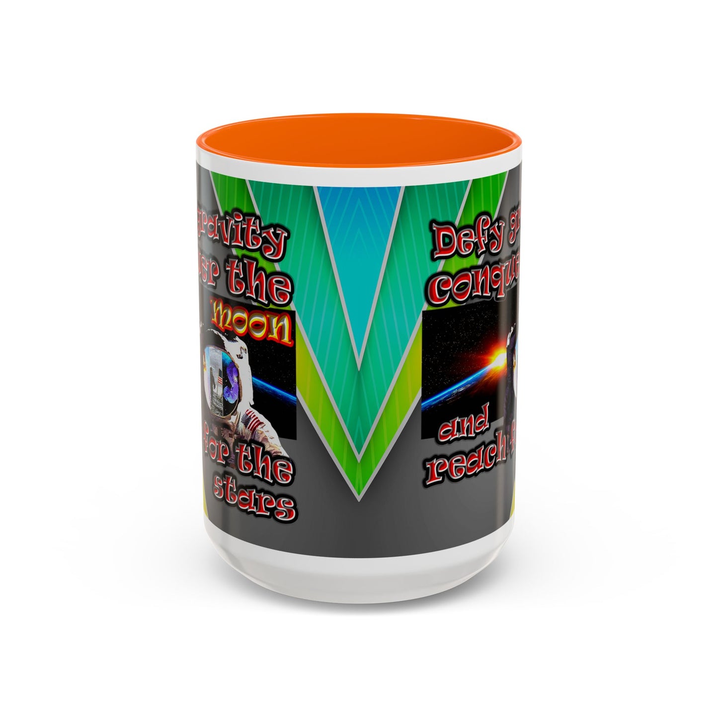 defy conquer reach - Accent Mug (rainbow split)