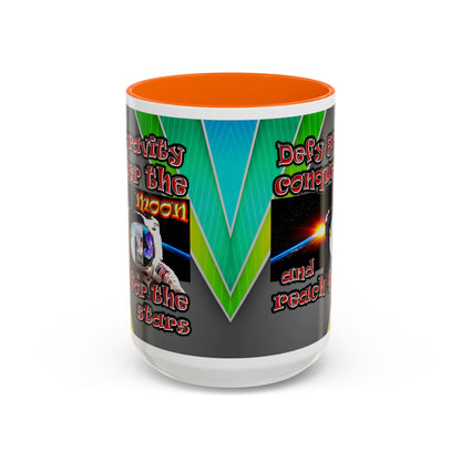defy conquer reach - Accent Mug (rainbow split)