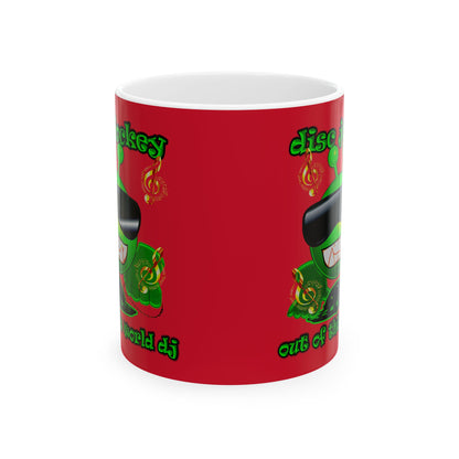 disc jockey - White Mug (dark red)
