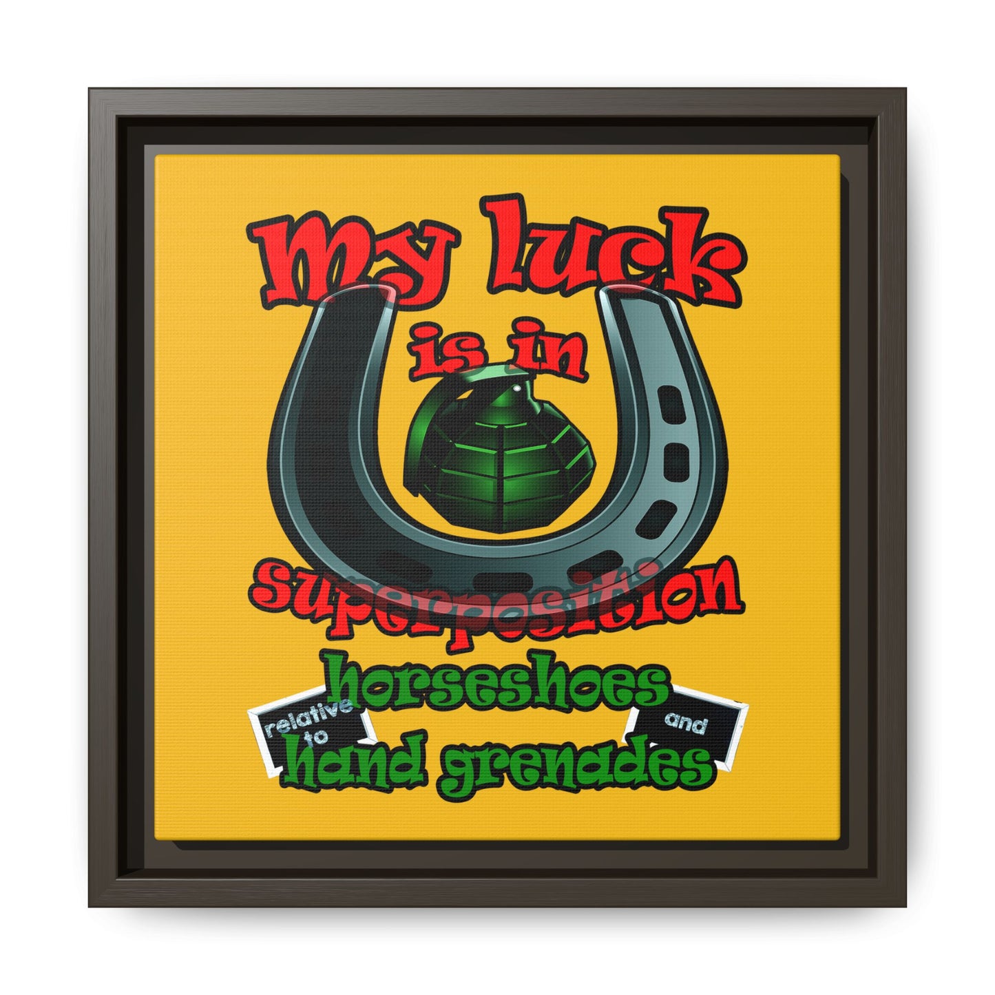 my luck - framed canvas art (yellow)