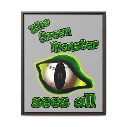 green monster - framed canvas art (light grey)