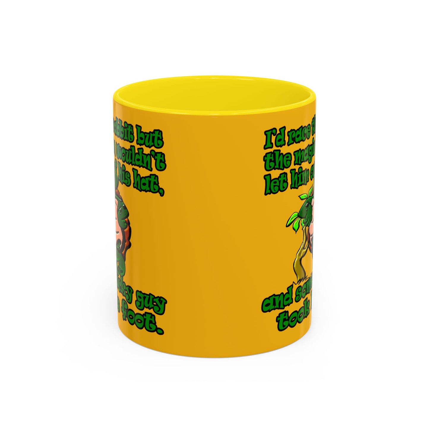 turtle race - Accent Mug (yellow)