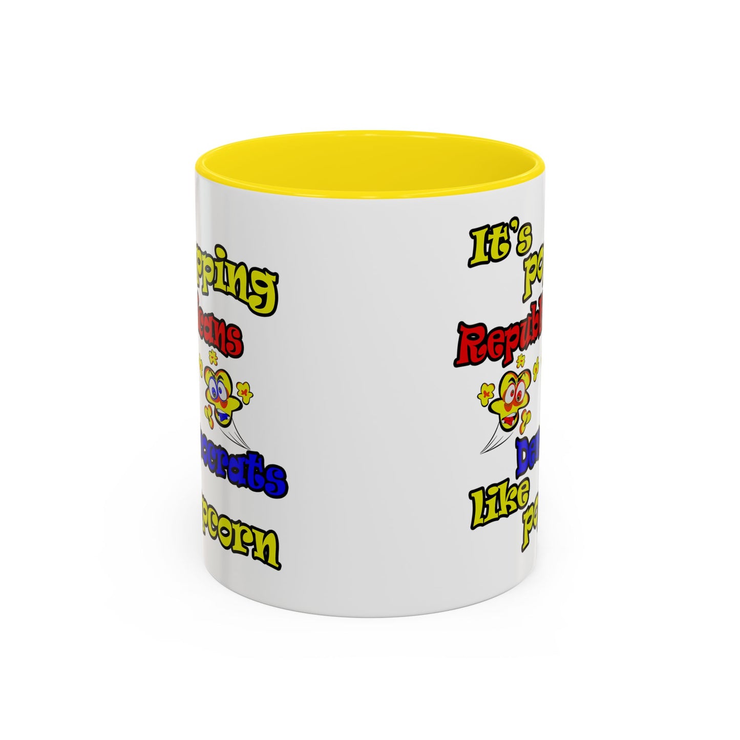 popping like popcorn - Accent Mug (white)
