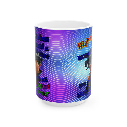 high noon - White Mug (purple wave)