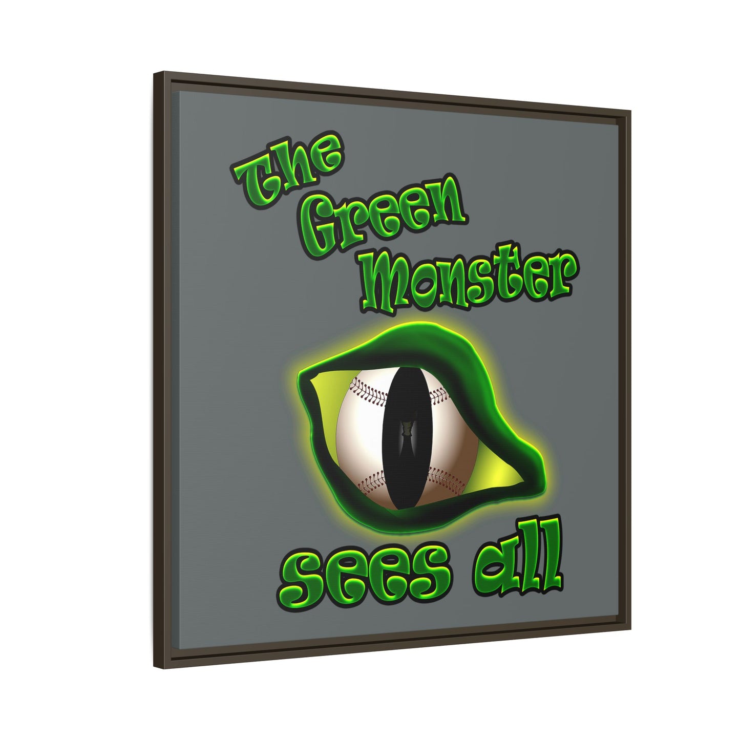 green monster - framed canvas art (dark grey)