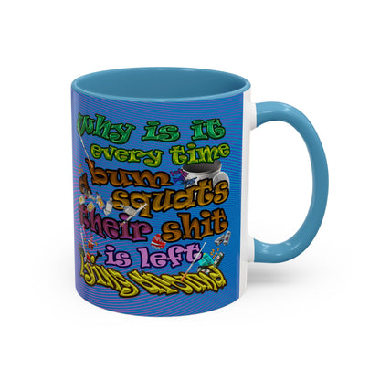 the bum's shit - Accent Mug (light blue-purple wave)