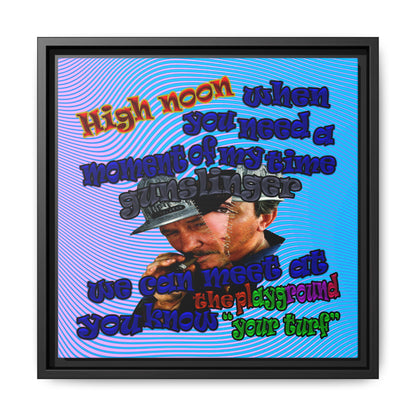 high noon - framed canvas art (light blue-purple wave)