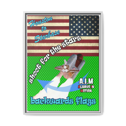 shoot for the stars - framed canvas art (logo green)