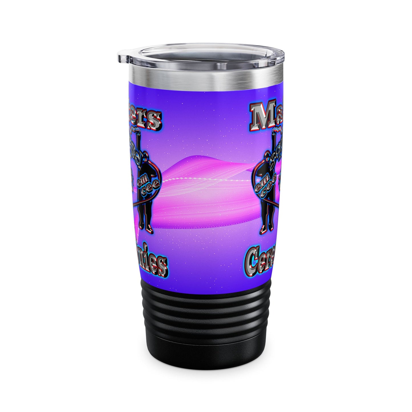 em cee squared - Ringneck Tumbler, 20oz (purple-pink wave)