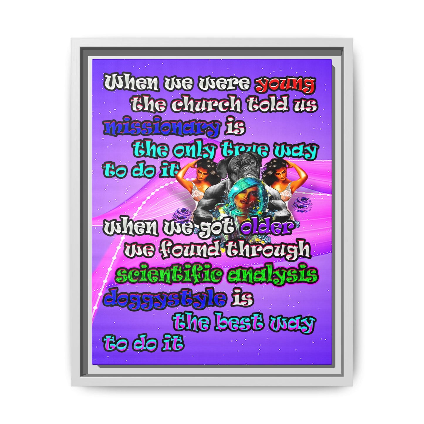 doggystyle - framed canvas art (purple-pink wave)