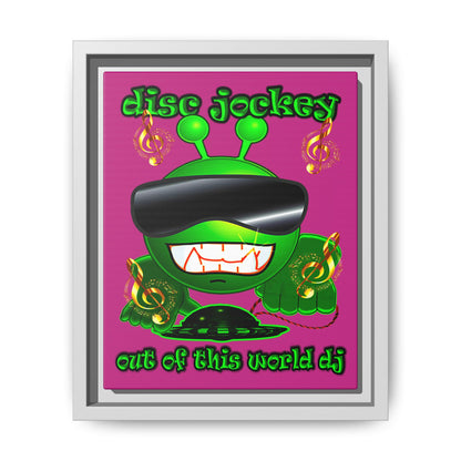 disc jockey - framed canvas art (pink)