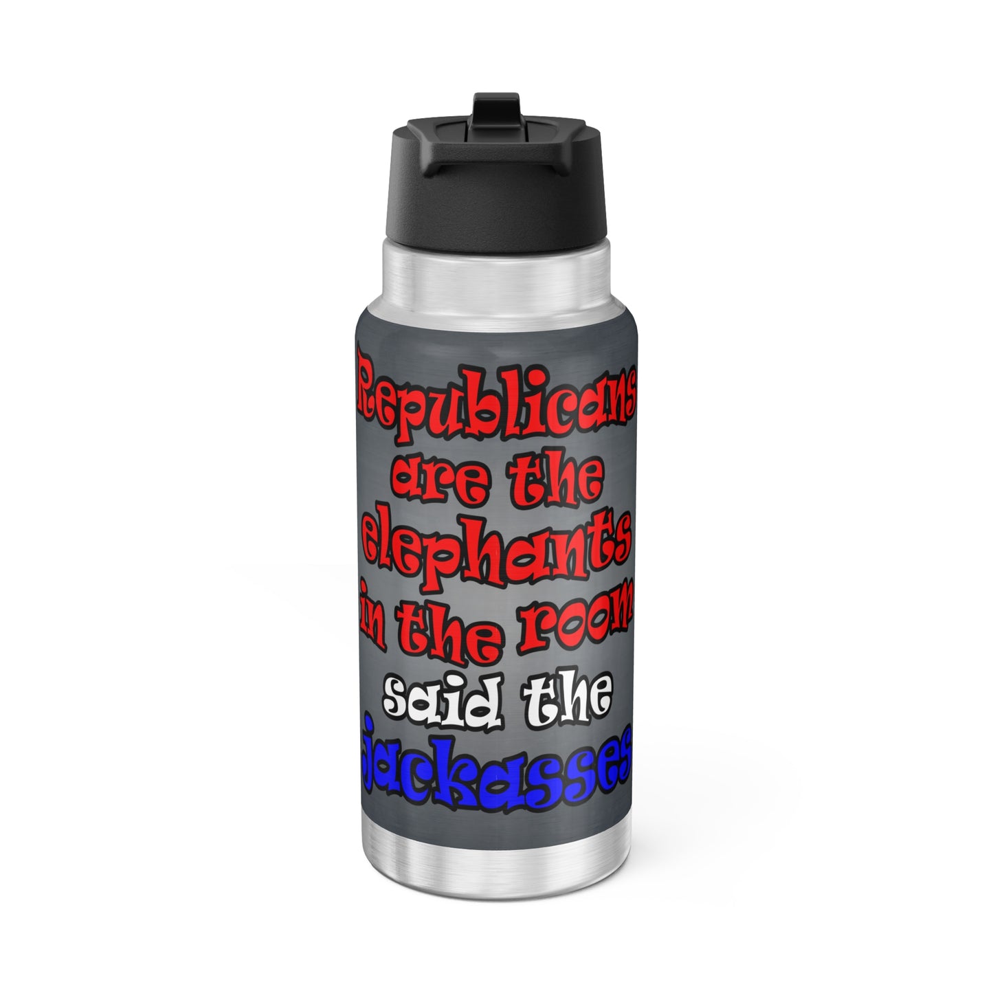 donkeys and elephants - Gator Tumbler, 32oz  (grey-light grey)