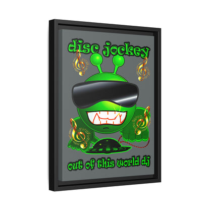 disc jockey - framed canvas art (dark grey)