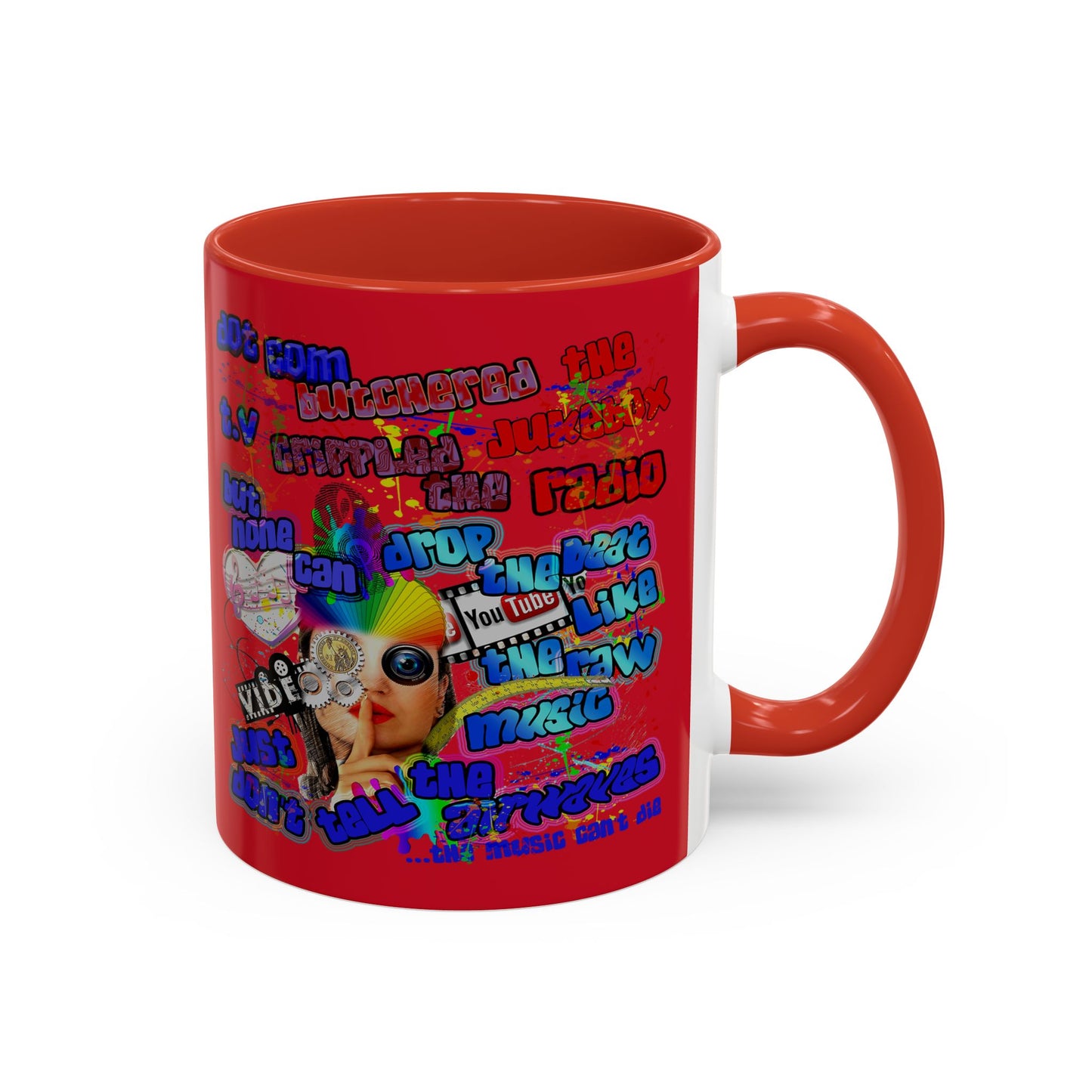 drop the beat - Accent Mug (dark red)