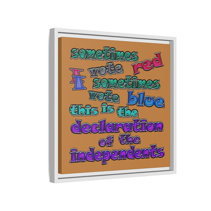 declaration of the independents - framed canvas art (light brown)