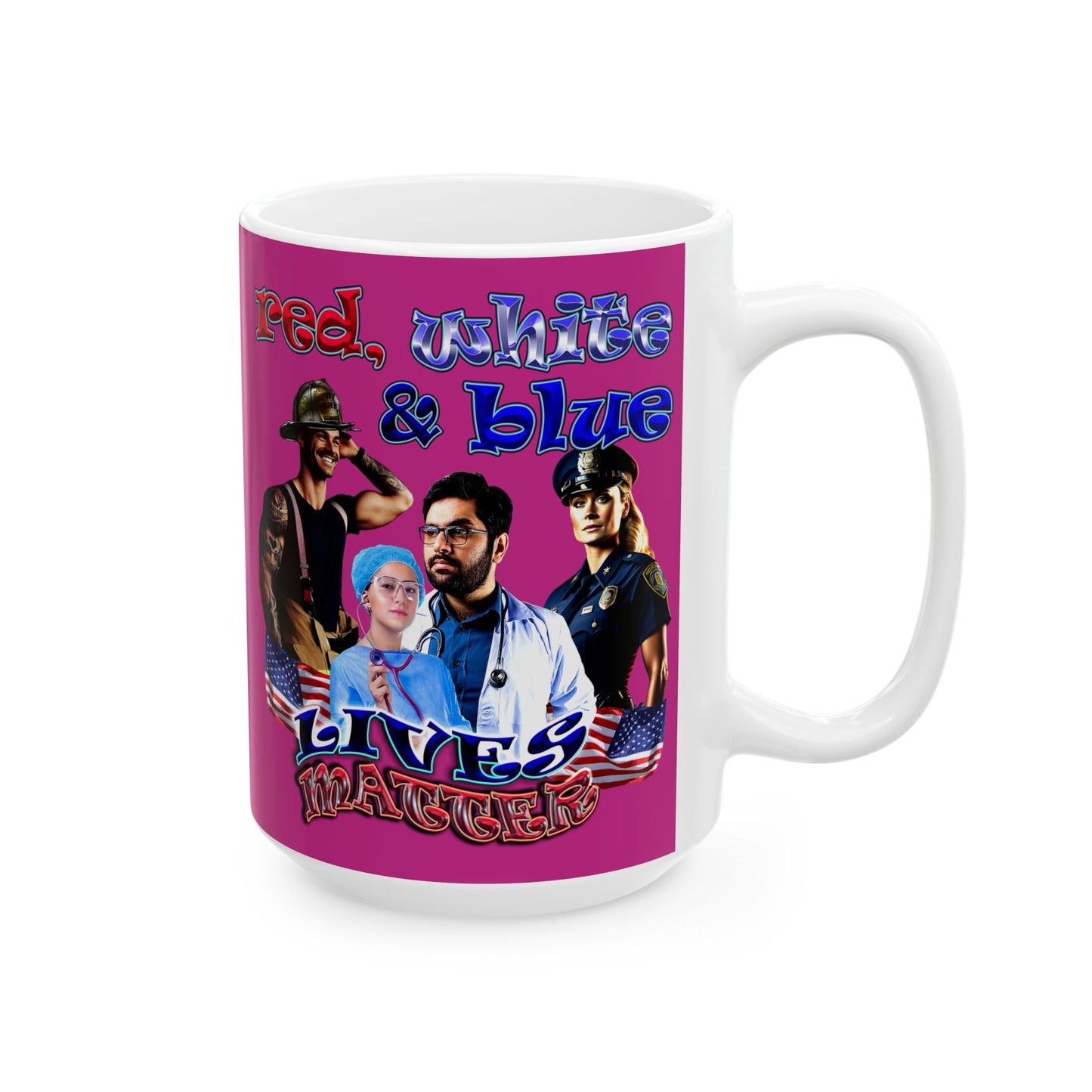 rw&b lives matter - White Mug (pink)