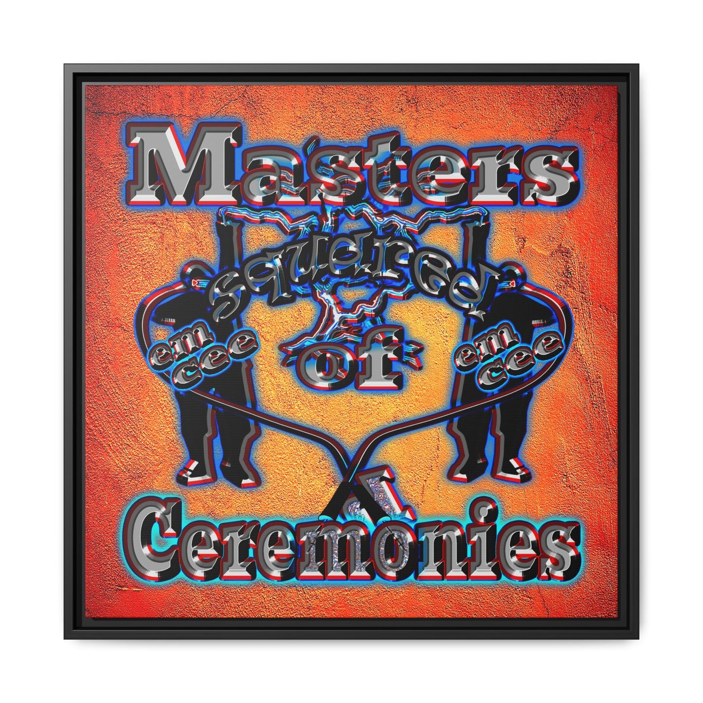 em cee squared - framed canvas art (burnt orange)