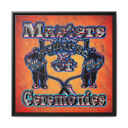 em cee squared - framed canvas art (burnt orange)