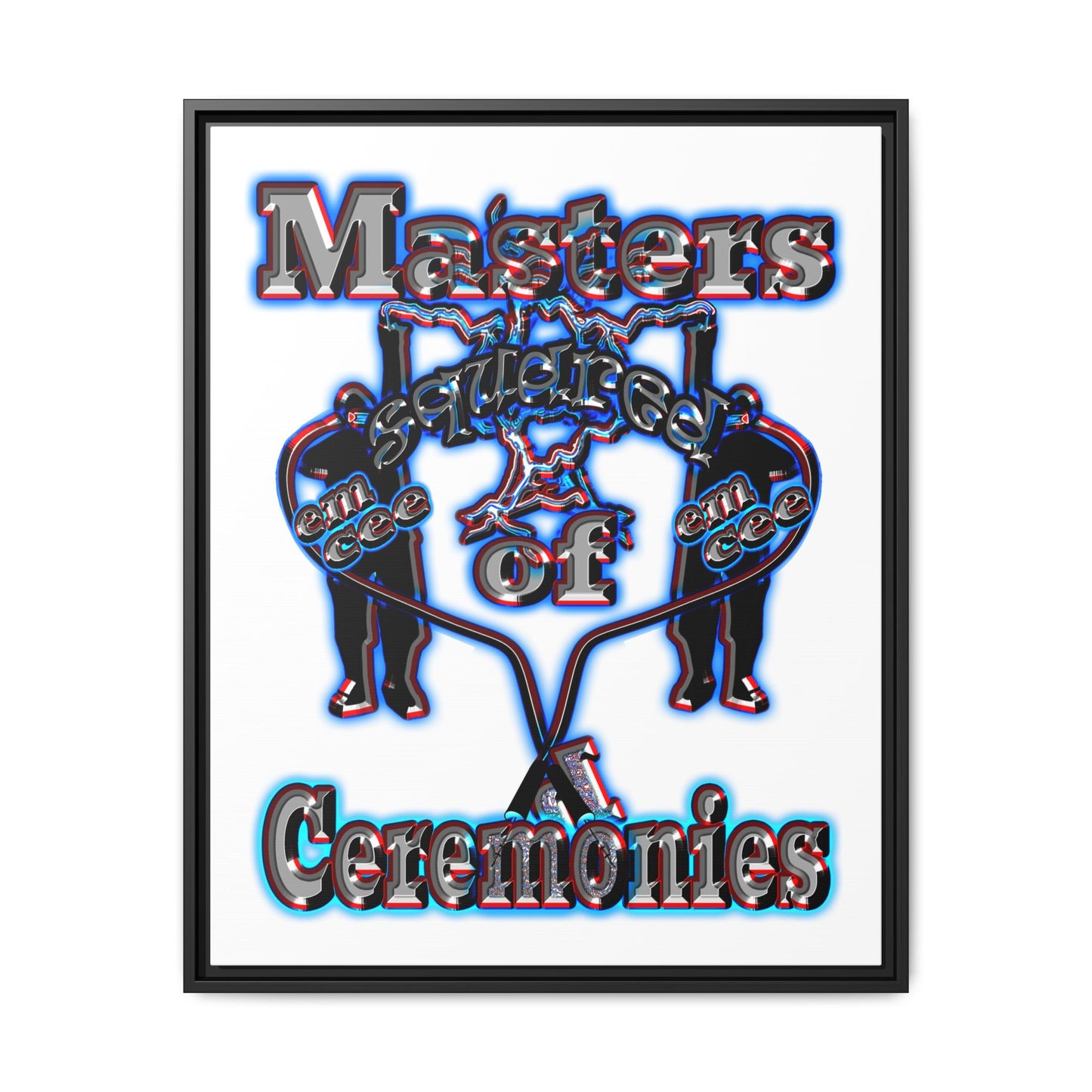 em cee squared - framed canvas art (white)