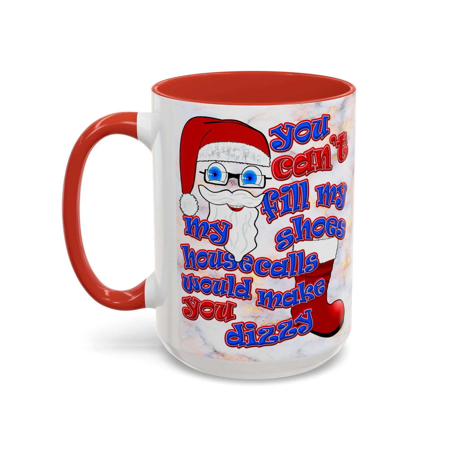 santa's shoes - Accent Mug (white marble)