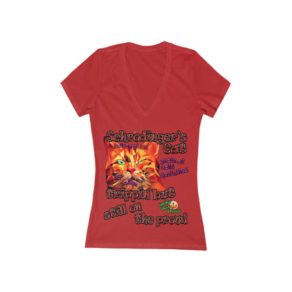 schrodinger's cat - Women's Jersey Short Sleeve Deep V-Neck Tee