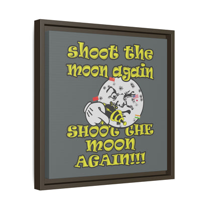 shoot the moon again - framed canvas art (dark grey)