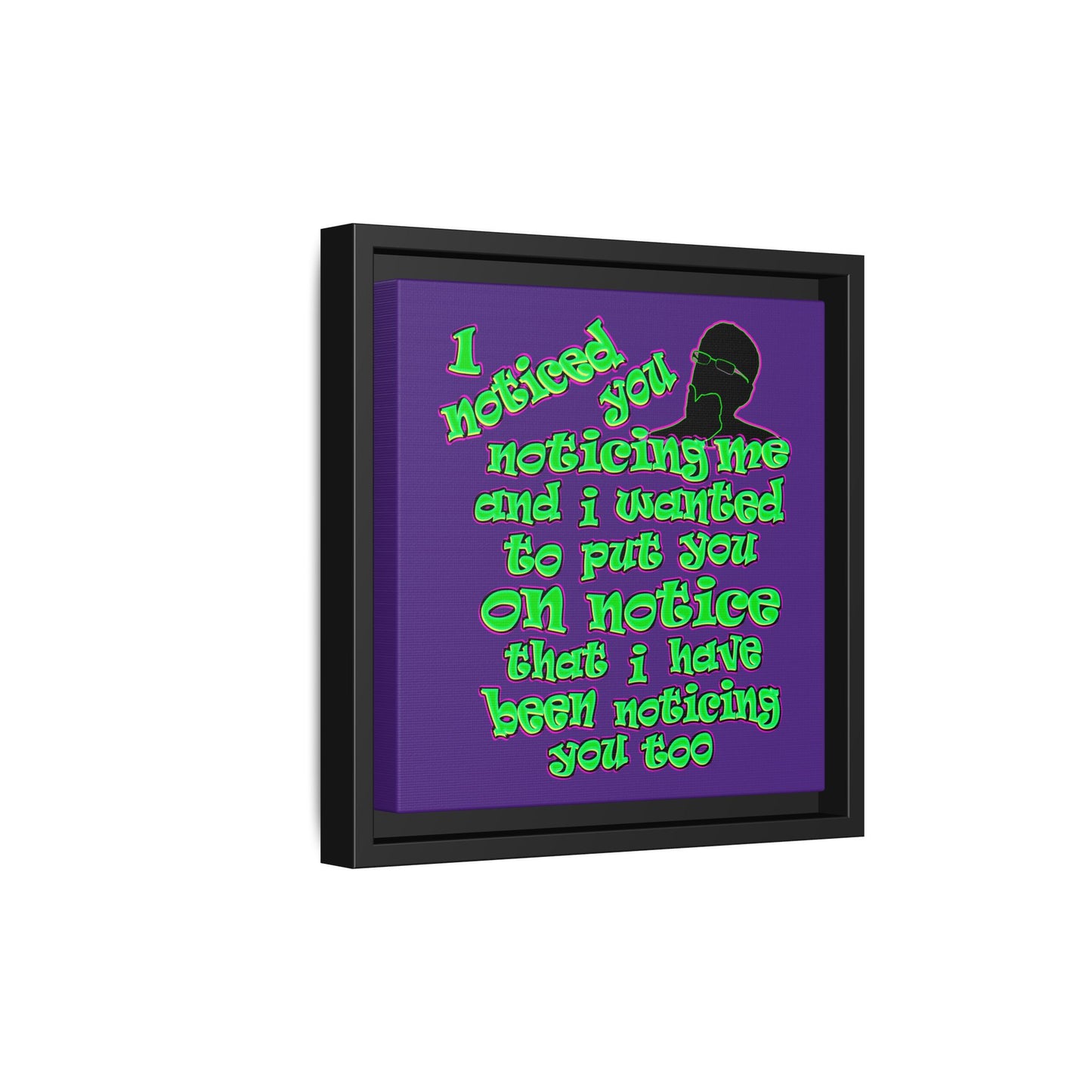 noticed you noticing - framed canvas art (purple)
