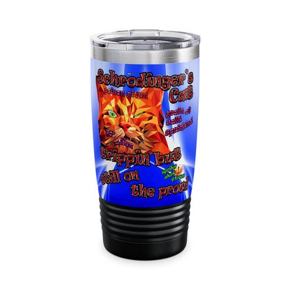 schrodinger's cat - Ringneck Tumbler, 20oz (blue-white wave)