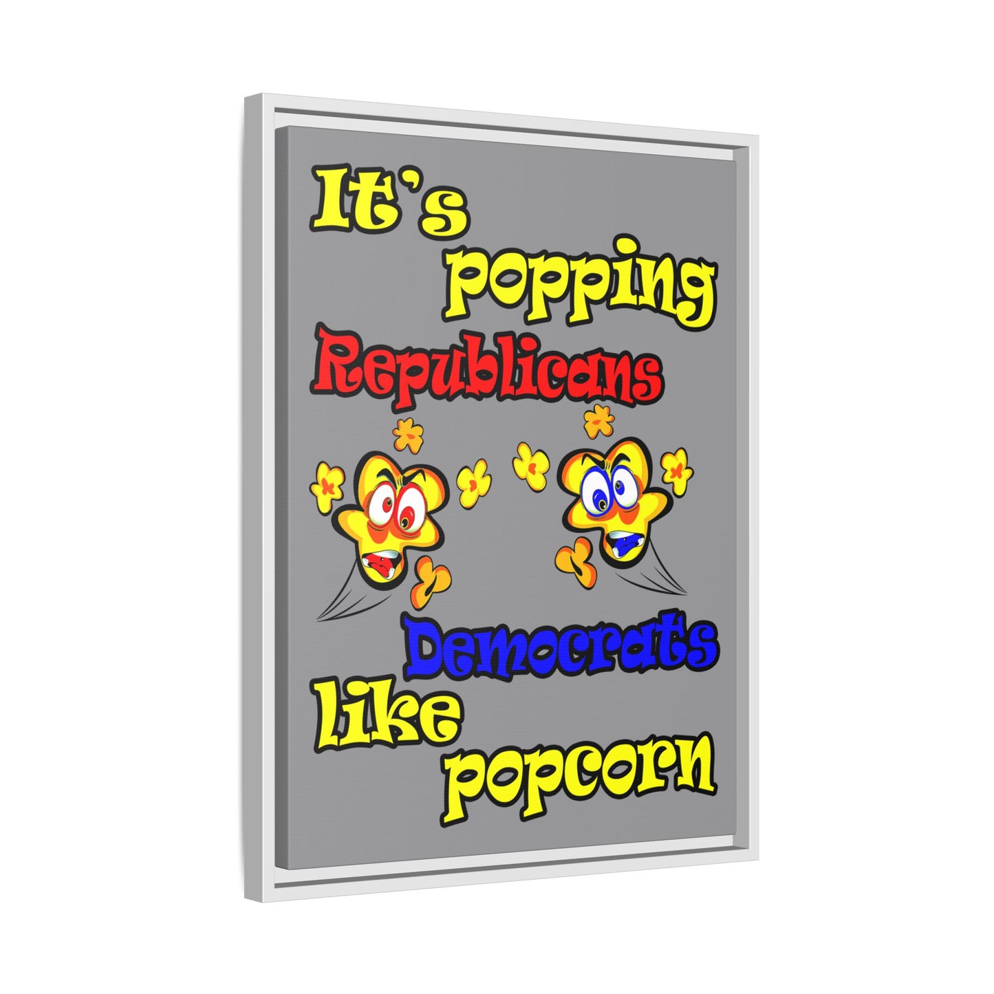 popping like popcorn - framed canvas art (grey)