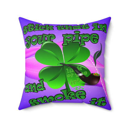 celtics logo - Spun Polyester Square Pillow - (purple-pink wave)