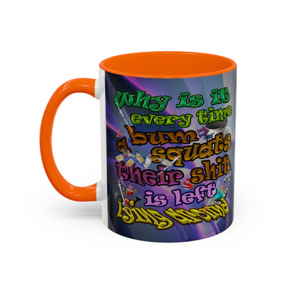 the bum's shit - Accent Mug (grey-pink wave)