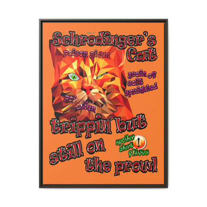 schrodinger's cat - framed canvas art (crusta)