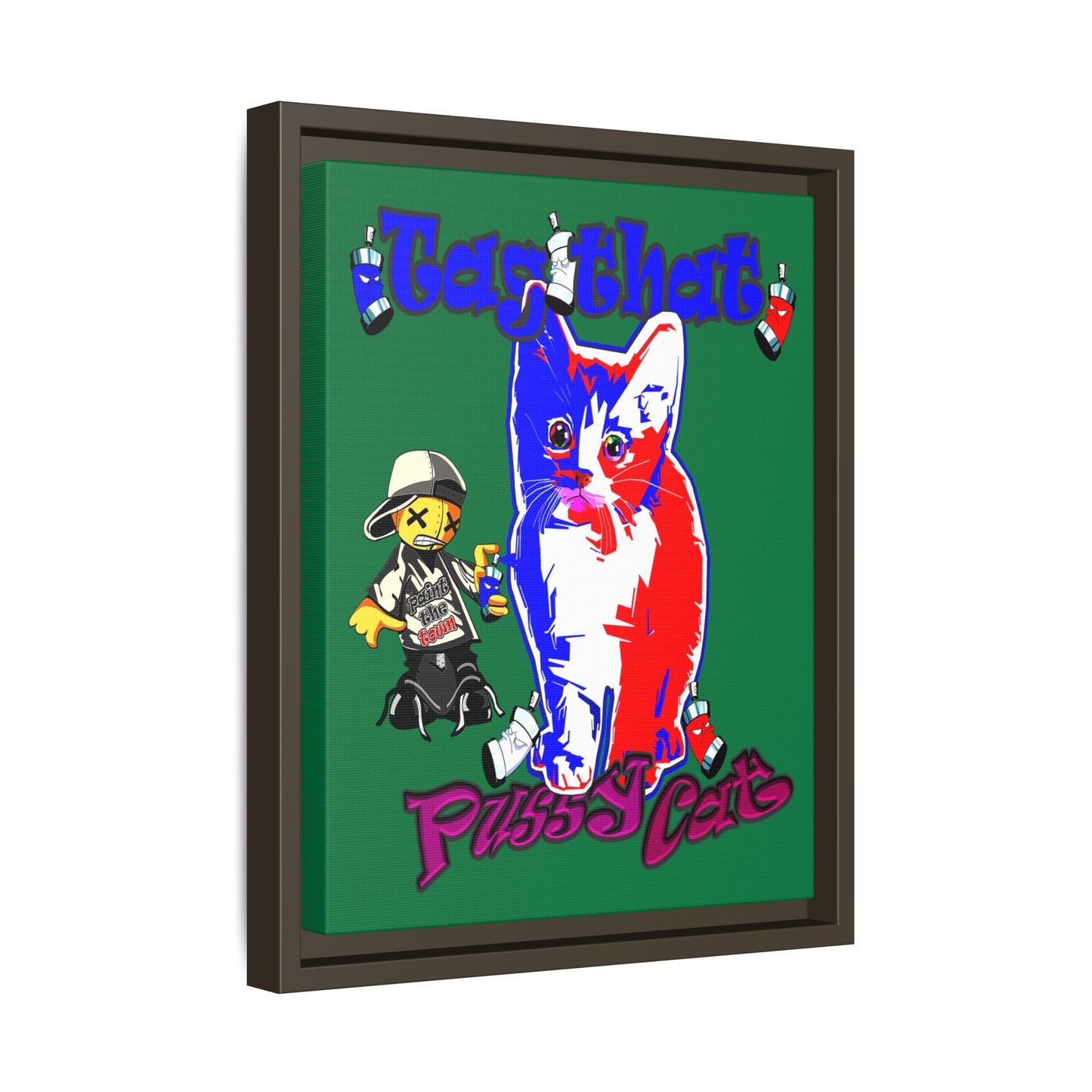 tag that - framed canvas art (dark green)