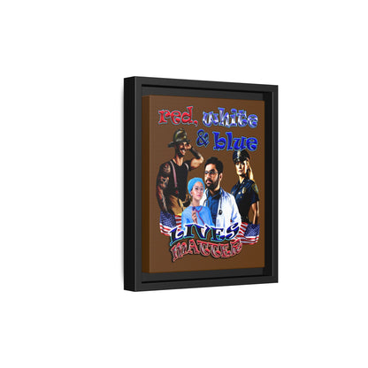 rw&b lives matter - framed canvas art (brown)