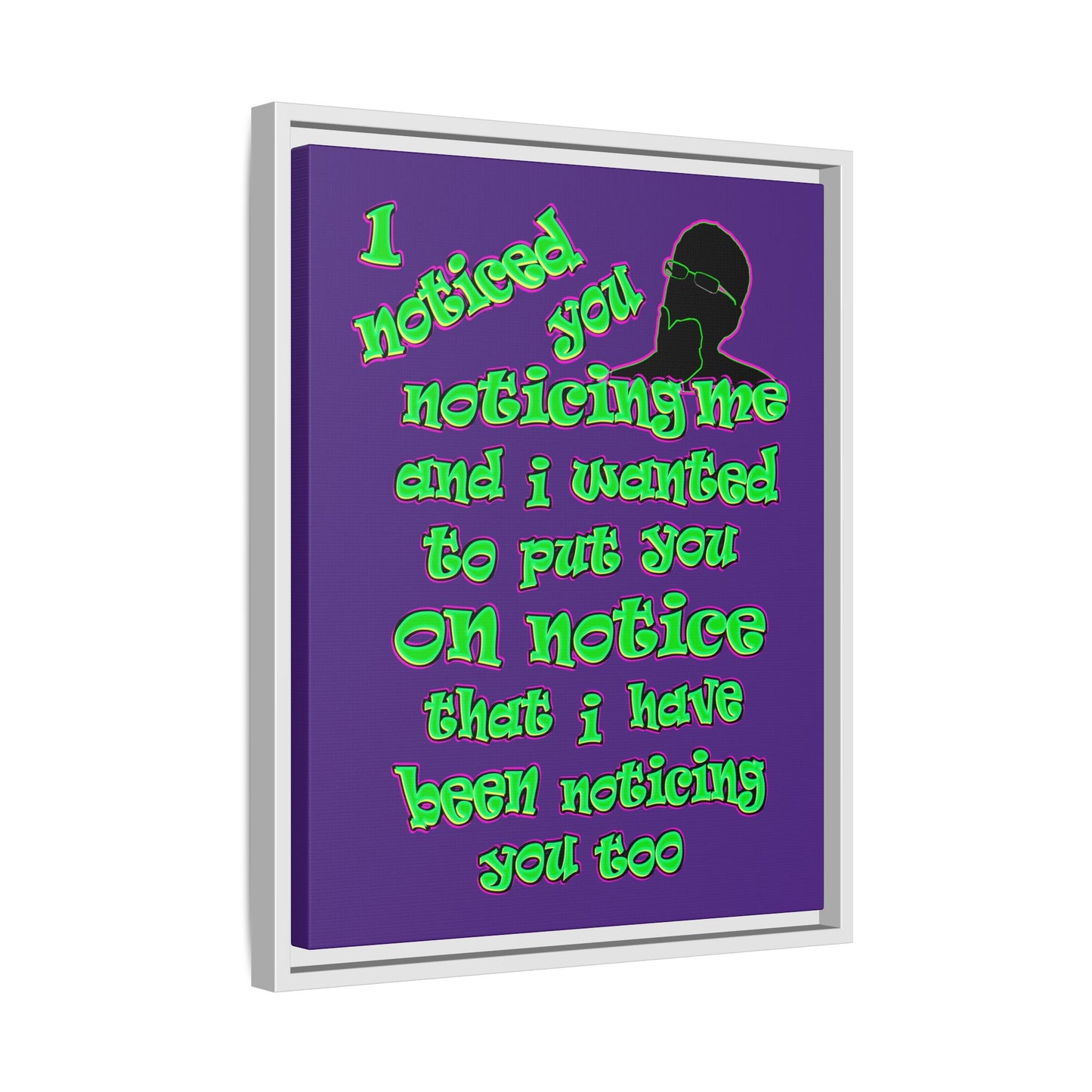 noticed you noticing - framed canvas art (purple)