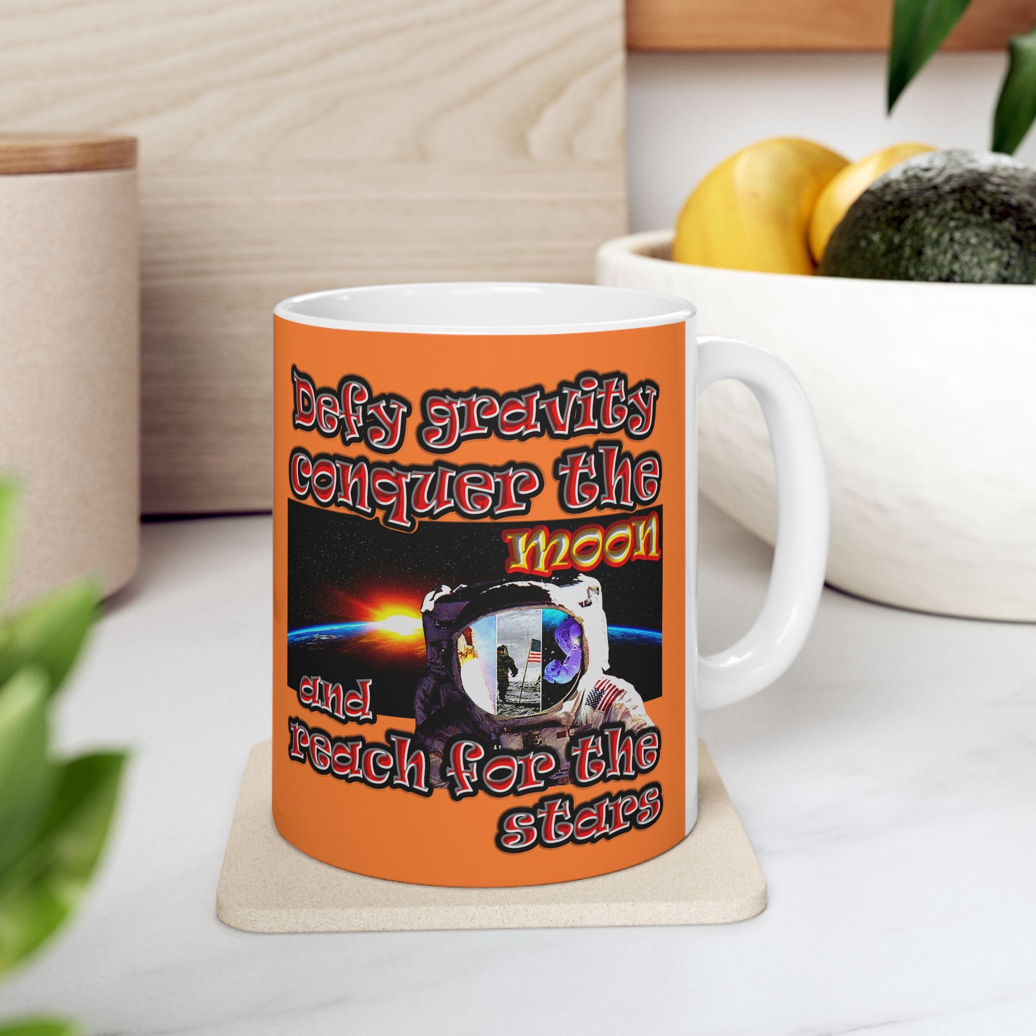 defy conquer reach - White Mug (crusta)