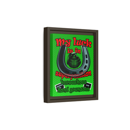 my luck - framed canvas art (logo green)
