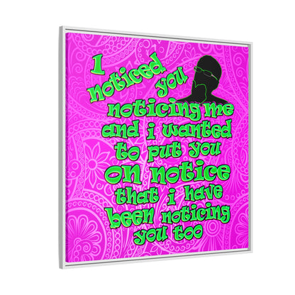 noticed you noticing - framed canvas art (pink swirl)