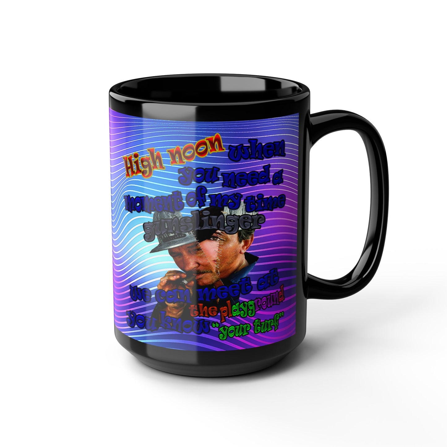 high noon - Black Mug (purple wave)