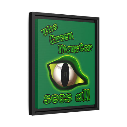 green monster - framed canvas art (dark green)