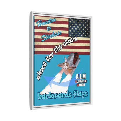 shoot for the stars - framed canvas art (turquoise)