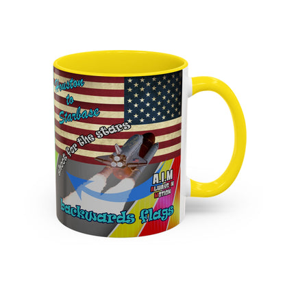 shoot for the stars - Accent Mug (rainbow split)